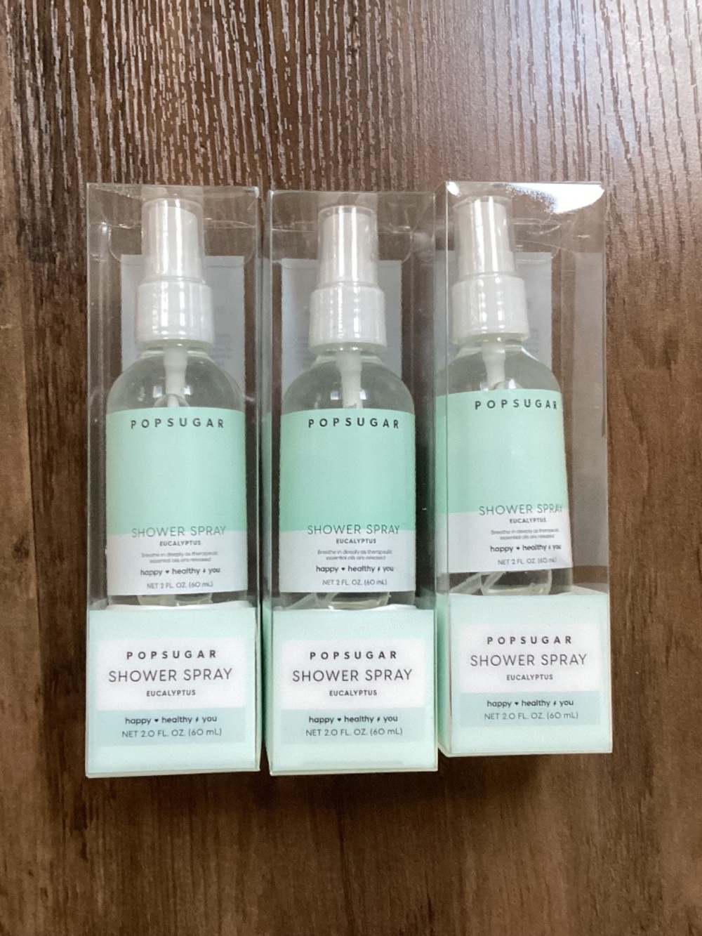 PopSugar Shower Spray Eucalyptus Bundle 60 ml each NEW/Sealed